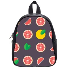 Wild Textures Grapefruits Pattern Lime Orange School Bag (small)