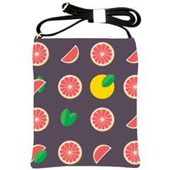 Wild Textures Grapefruits Pattern Lime Orange Shoulder Sling Bags