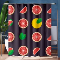 Wild Textures Grapefruits Pattern Lime Orange Shower Curtain 60  X 72  (medium)  by Mariart