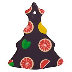 Wild Textures Grapefruits Pattern Lime Orange Ornament (christmas Tree) 