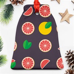 Wild Textures Grapefruits Pattern Lime Orange Ornament (bell)