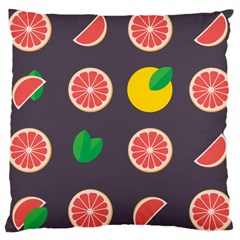 Wild Textures Grapefruits Pattern Lime Orange Large Cushion Case (one Side) by Mariart