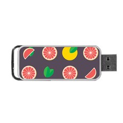 Wild Textures Grapefruits Pattern Lime Orange Portable Usb Flash (two Sides)