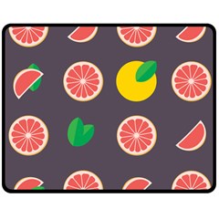 Wild Textures Grapefruits Pattern Lime Orange Double Sided Fleece Blanket (medium)  by Mariart