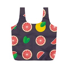 Wild Textures Grapefruits Pattern Lime Orange Full Print Recycle Bags (m) 