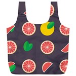 Wild Textures Grapefruits Pattern Lime Orange Full Print Recycle Bags (L)  Front