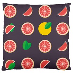 Wild Textures Grapefruits Pattern Lime Orange Large Flano Cushion Case (one Side) by Mariart