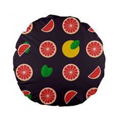 Wild Textures Grapefruits Pattern Lime Orange Standard 15  Premium Flano Round Cushions