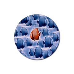 Swim Fish Rubber Round Coaster (4 Pack)  by Mariart