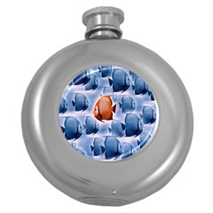 Swim Fish Round Hip Flask (5 Oz) by Mariart