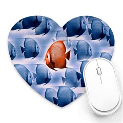 Swim Fish Heart Mousepads