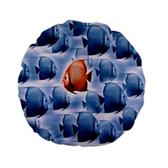 Swim Fish Standard 15  Premium Flano Round Cushions