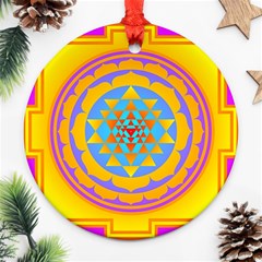 Triangle Orange Pink Ornament (round)