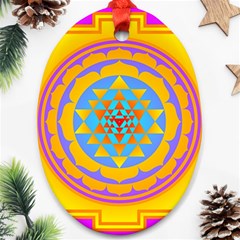 Triangle Orange Pink Ornament (oval) by Mariart