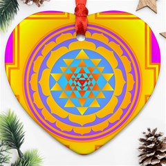 Triangle Orange Pink Ornament (heart)