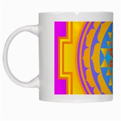 Triangle Orange Pink White Mugs by Mariart