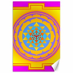 Triangle Orange Pink Canvas 24  X 36  by Mariart