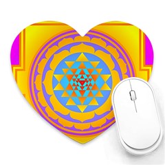 Triangle Orange Pink Heart Mousepads