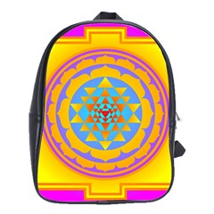 Triangle Orange Pink School Bag (large) by Mariart