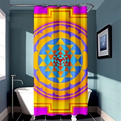 Triangle Orange Pink Shower Curtain 36  X 72  (stall) 