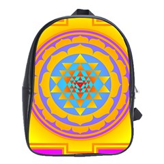 Triangle Orange Pink School Bag (xl) by Mariart