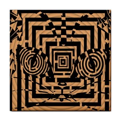 Wooden Cat Face Line Arrow Mask Plaid Tile Coasters by Mariart