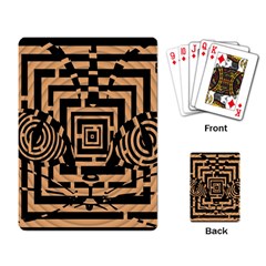 Wooden Cat Face Line Arrow Mask Plaid Playing Card