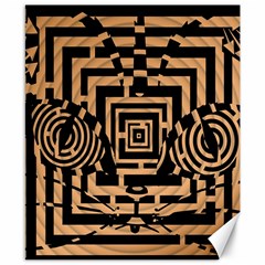 Wooden Cat Face Line Arrow Mask Plaid Canvas 8  X 10  by Mariart