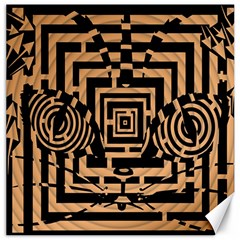 Wooden Cat Face Line Arrow Mask Plaid Canvas 20  X 20   by Mariart