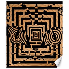 Wooden Cat Face Line Arrow Mask Plaid Canvas 20  X 24   by Mariart