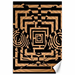 Wooden Cat Face Line Arrow Mask Plaid Canvas 20  X 30   by Mariart