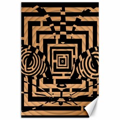 Wooden Cat Face Line Arrow Mask Plaid Canvas 24  X 36  by Mariart