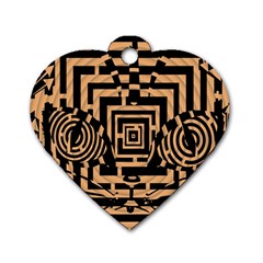 Wooden Cat Face Line Arrow Mask Plaid Dog Tag Heart (one Side)