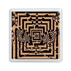 Wooden Cat Face Line Arrow Mask Plaid Memory Card Reader (square)  by Mariart