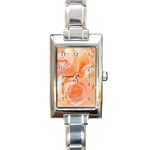 Flower Power, Wonderful Roses, Vintage Design Rectangle Italian Charm Watch