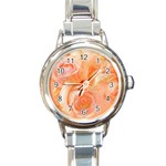 Flower Power, Wonderful Roses, Vintage Design Round Italian Charm Watch