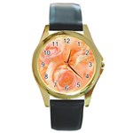 Flower Power, Wonderful Roses, Vintage Design Round Gold Metal Watch