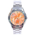 Flower Power, Wonderful Roses, Vintage Design Stainless Steel Analogue Watch