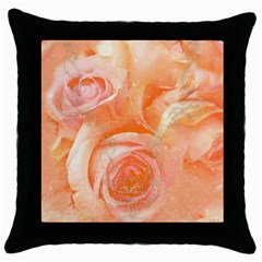 Flower Power, Wonderful Roses, Vintage Design Throw Pillow Case (black) by FantasyWorld7