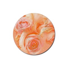 Flower Power, Wonderful Roses, Vintage Design Rubber Round Coaster (4 Pack)  by FantasyWorld7