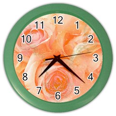 Flower Power, Wonderful Roses, Vintage Design Color Wall Clocks by FantasyWorld7