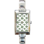 Nature Motif Pattern Design Rectangle Italian Charm Watch Front