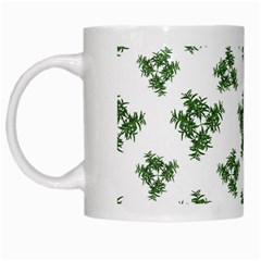 Nature Motif Pattern Design White Mugs by dflcprints