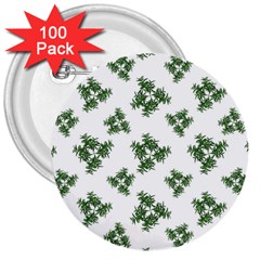 Nature Motif Pattern Design 3  Buttons (100 Pack)  by dflcprints