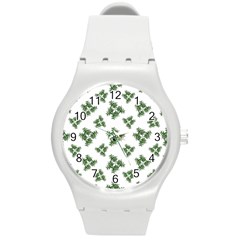 Nature Motif Pattern Design Round Plastic Sport Watch (m) by dflcprints