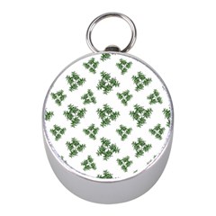 Nature Motif Pattern Design Mini Silver Compasses by dflcprints