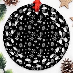 Xmas pattern Round Filigree Ornament (Two Sides)