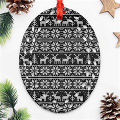 Xmas Pattern Ornament (oval Filigree) by Valentinaart