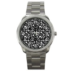 Xmas Pattern Sport Metal Watch by Valentinaart