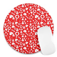 Xmas Pattern Round Mousepads by Valentinaart